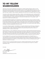 Letter to My Fellow Shareholders